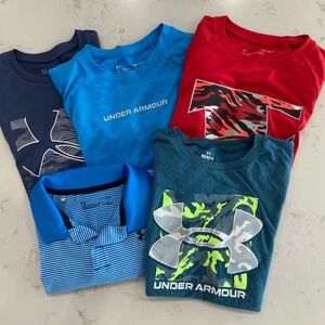 Lot of 5 under armour boys shirts size L
